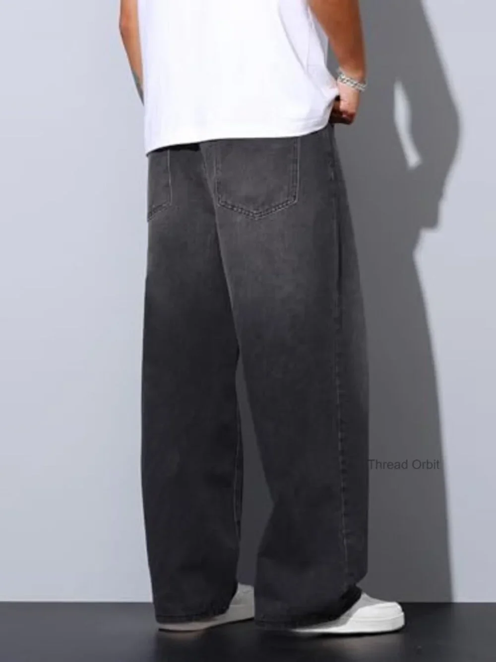 Baggy Y2K Wide Leg Denim Jeans Hip Hop Skater Pants Loose Fit Trousers 2000s
